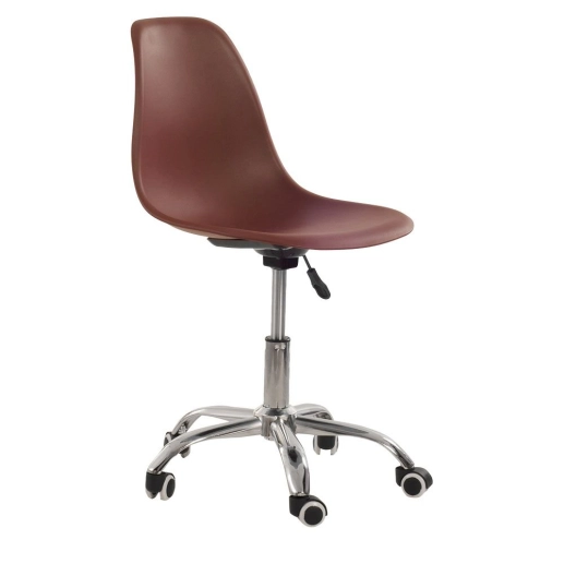 Produto Cadeira com rodízios Eames Office escritório - Marrom