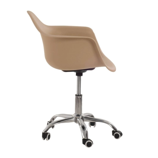Produto Cadeira com rodízios Eames Office escritório com apoio de braços - Nude