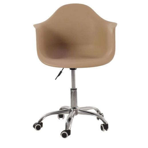 Produto Cadeira com rodízios Eames Office escritório com apoio de braços - Nude