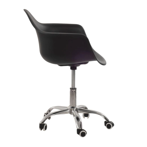 Produto Cadeira com rodízios Eames Office escritório com apoio de braços - Preto