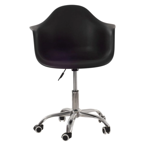 Produto Cadeira com rodízios Eames Office escritório com apoio de braços - Preto