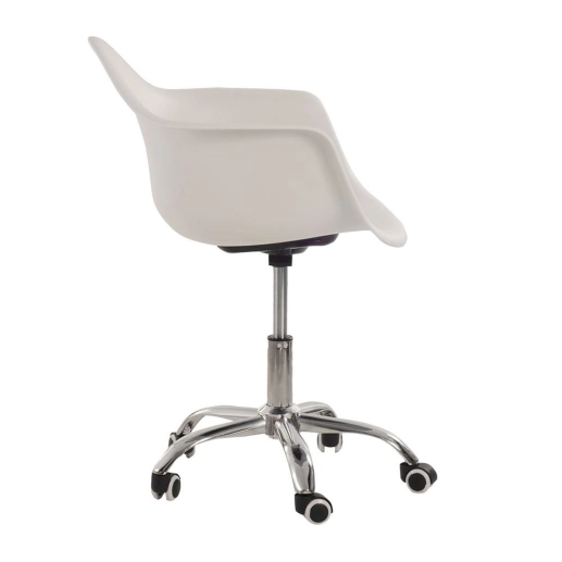 Produto Cadeira com rodízios Eames Office escritório com apoio de braços - Branco