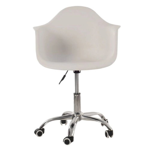 Produto Cadeira com rodízios Eames Office escritório com apoio de braços - Branco