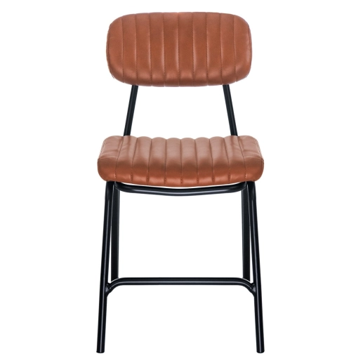 Produto Cadeira estofada industrial retropara bar restaurante Boston - Marrom caramelo