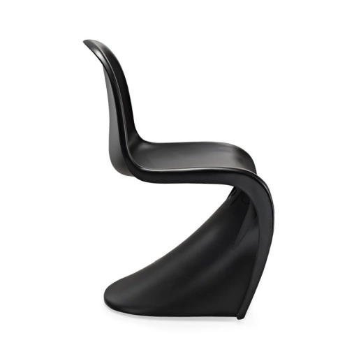 Produto Cadeira Design Panton Curve com acabamento fosco em ABS - Preto