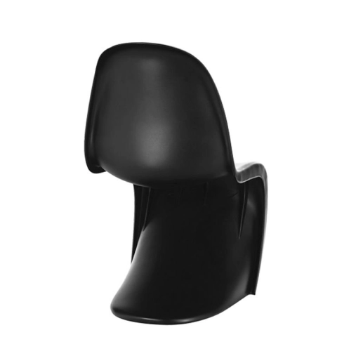 Produto Cadeira Design Panton Curve com acabamento fosco em ABS - Preto