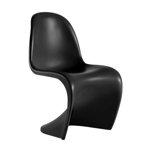 Produto Cadeira Design Panton Curve com acabamento fosco em ABS - Preto