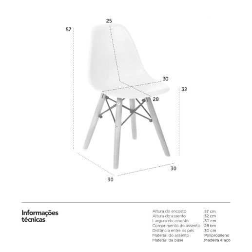 Cadeira Eames Junior - Branco Produto Cadeira Eames Junior - Branco