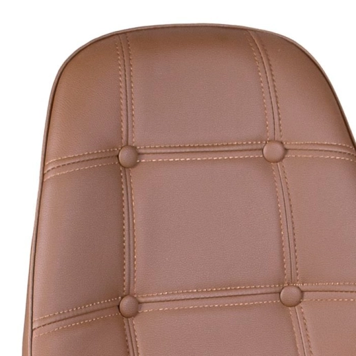 Cadeira estofada Charles Eames Eiffel Botonê DKR com pés de metal cromado - Marrom Produto Cadeira estofada Charles Eames Eiffel Botonê DKR com pés de metal cromado - Marrom