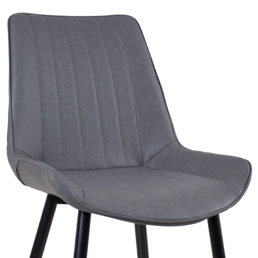 Cadeira estofada Chicago com design industrial - Cinza Vintage Produto Cadeira estofada Chicago com design industrial - Cinza Vintage