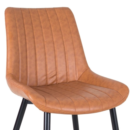 Produto Cadeira estofada Chicago com design industrial - Marrom