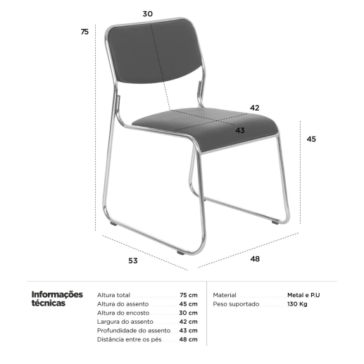 Produto Cadeira estofada Dubai jantar e cozinha