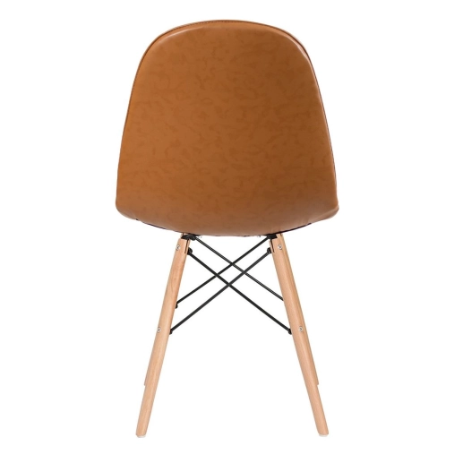 Produto Cadeira de jantar Charles Eames Eiffel Botonê Estofada - Marrom caramelo