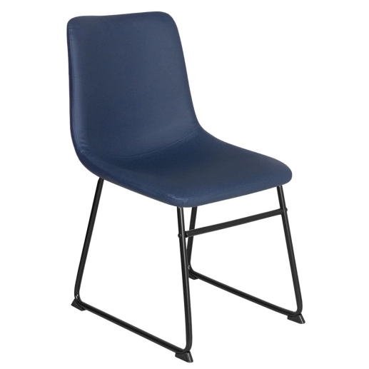Cadeira estofada com Design Industrial Vintage Brusque - Azul pétroleo Produto Cadeira estofada com Design Industrial Vintage Brusque - Azul pétroleo