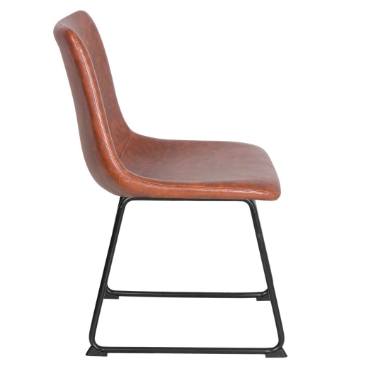 Produto Cadeira estofada com Design Industrial Vintage Brusque - Marrom Caramelo