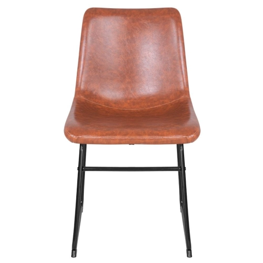 Produto Cadeira estofada com Design Industrial Vintage Brusque - Marrom Caramelo