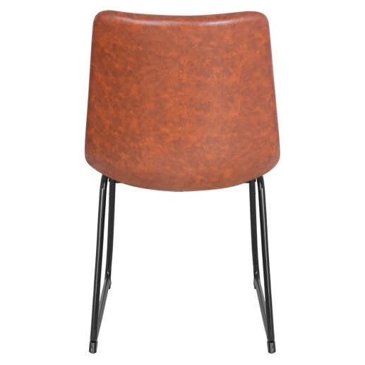 Produto Cadeira estofada com Design Industrial Vintage Brusque - Marrom Caramelo