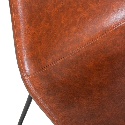 Produto Cadeira estofada com Design Industrial Vintage Brusque - Marrom Caramelo