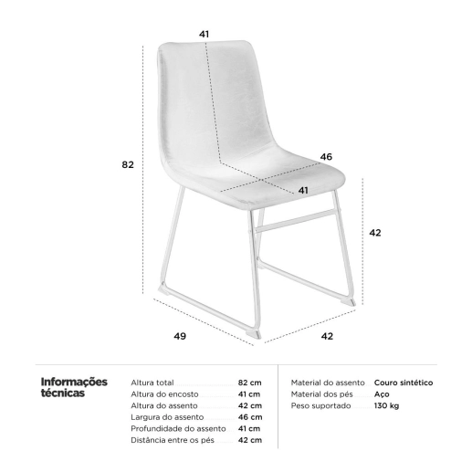Produto Cadeira estofada com Design Industrial Vintage Brusque - Marrom Caramelo