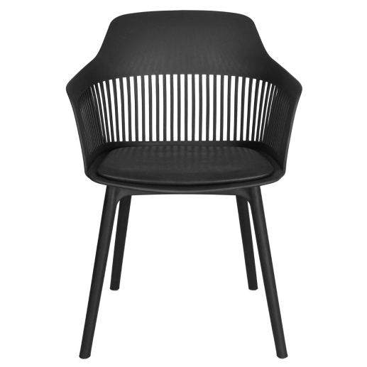 Produto Cadeira estofada Marcela para sala de jantar e cozinha - Preto