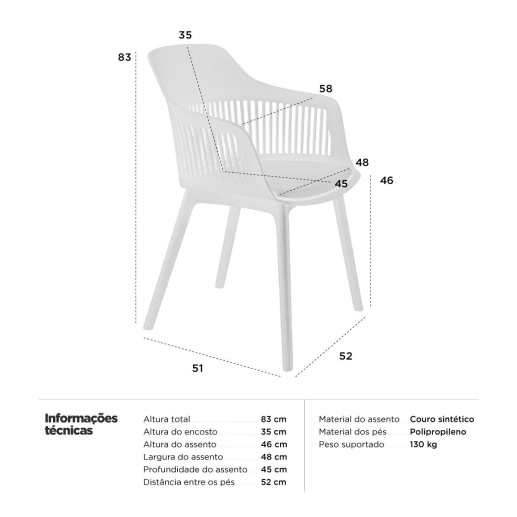 Produto Cadeira estofada Marcela para sala de jantar e cozinha - Preto