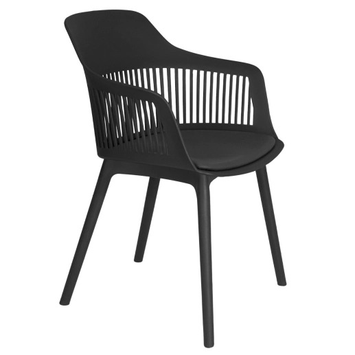 Produto Cadeira estofada Marcela para sala de jantar e cozinha - Preto