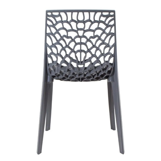 Produto Cadeira de jantar Gruvyer com design contemporâneo e anatômico - Cinza escuro