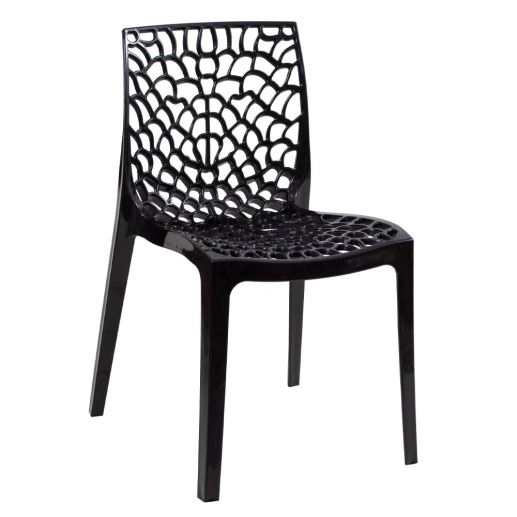 Cadeira de jantar Gruvyer com design contemporâneo e anatômico - Preto Produto Cadeira de jantar Gruvyer com design contemporâneo e anatômico - Preto