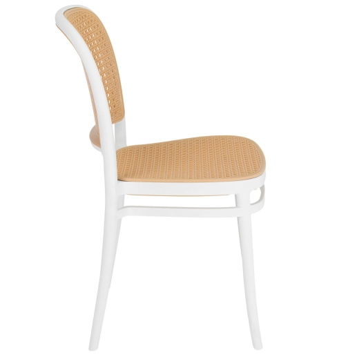 Cadeira de jantar Amis Lola com design moderno e assento confortável - Branco Produto Cadeira de jantar Amis Lola com design moderno e assento confortável - Branco