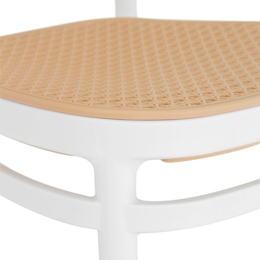 Cadeira de jantar Amis Lola com design moderno e assento confortável - Branco Produto Cadeira de jantar Amis Lola com design moderno e assento confortável - Branco