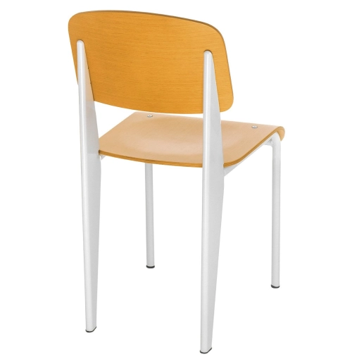 Cadeira Standard de madeira para cozinha e jantar Jean Prouve - Branco Produto Cadeira Standard de madeira para cozinha e jantar Jean Prouve - Branco