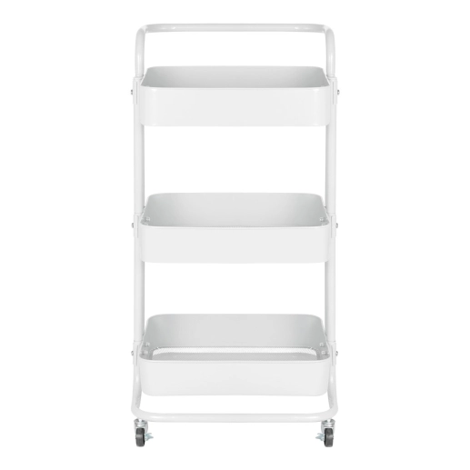 Produto Carrinho organizador Berlim de 3 prateleiras para cozinha com rodízios - Branco