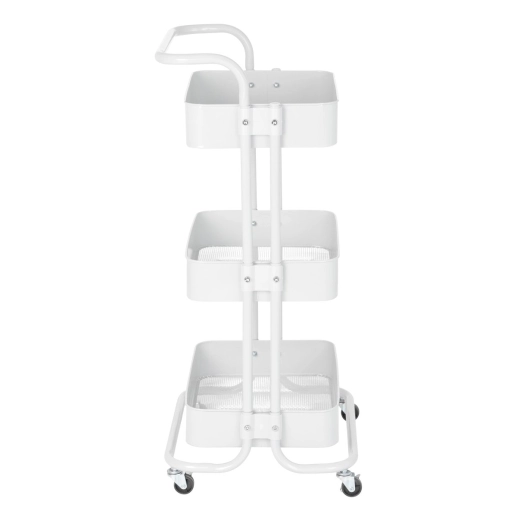 Produto Carrinho organizador Berlim de 3 prateleiras para cozinha com rodízios - Branco