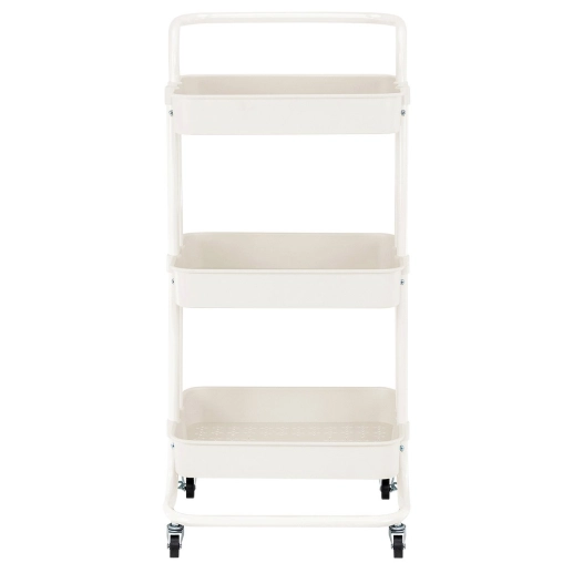 Produto Carrinho organizador multiuso quarto banheiro 3 prateleiras Creme