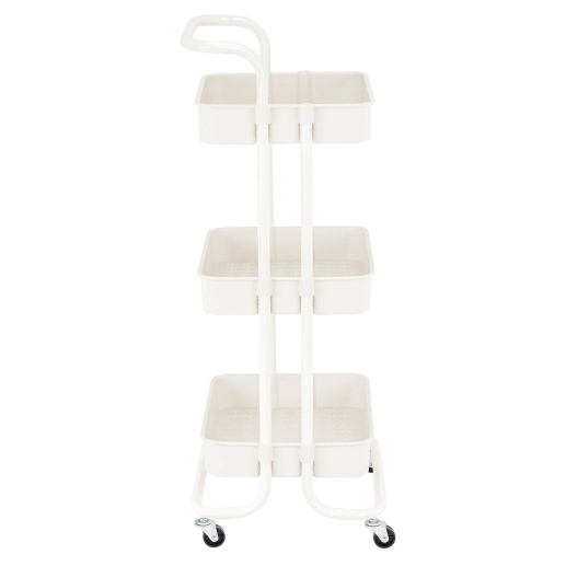 Produto Carrinho organizador multiuso quarto banheiro 3 prateleiras Creme
