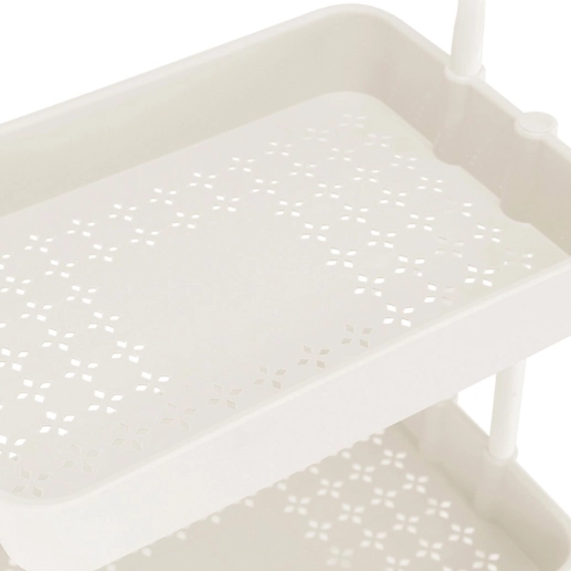 Produto Carrinho organizador multiuso quarto banheiro 3 prateleiras Creme
