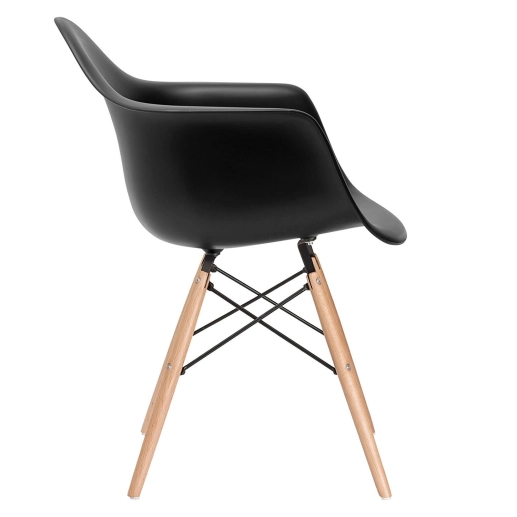 Produto Kit 2 cadeiras Eames DAW com braços + 1 cadeira Eiffel DSW - Preto