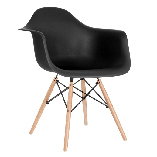 Produto Kit 2 cadeiras Eames DAW com braços + 4 cadeiras Eiffel DSW - Preto