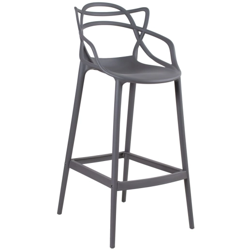 Produto Kit 2 Banquetas alta para bancada Master Allegra em Polipropileno 78 cm - Cinza escuro