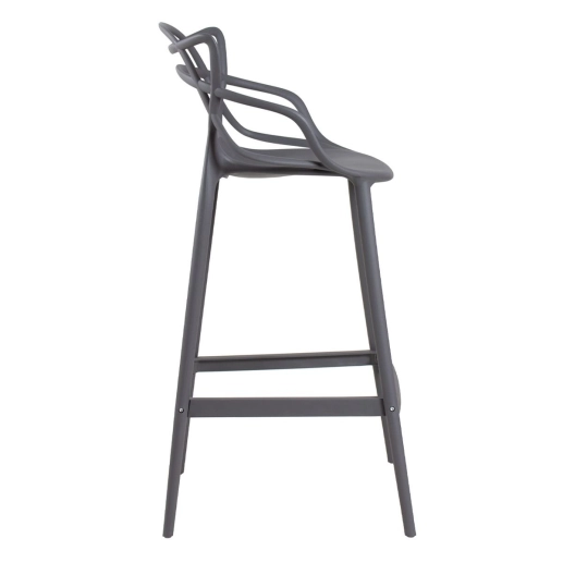 Produto Kit 2 Banquetas alta para bancada Master Allegra em Polipropileno 78 cm - Cinza escuro
