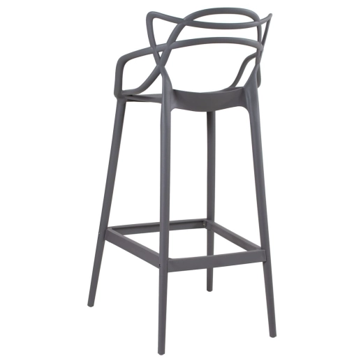 Produto Kit 2 Banquetas alta para bancada Master Allegra em Polipropileno 78 cm - Cinza escuro