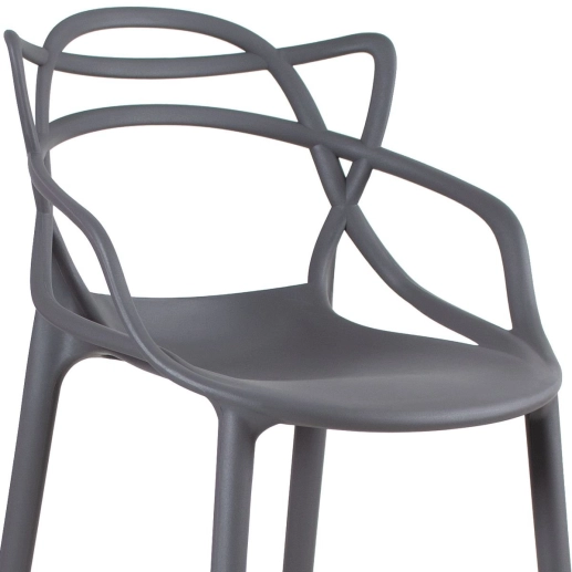 Produto Kit 2 Banquetas alta para bancada Master Allegra em Polipropileno 78 cm - Cinza escuro