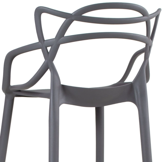 Produto Kit 2 Banquetas alta para bancada Master Allegra em Polipropileno 78 cm - Cinza escuro