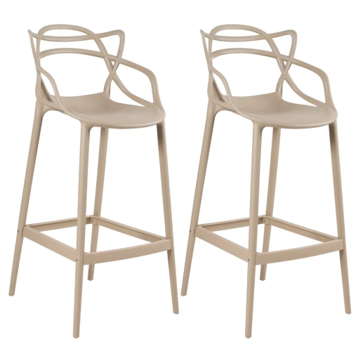 Produto Kit 2 Banquetas alta para bancada Master Allegra em Polipropileno 78 cm - Nude