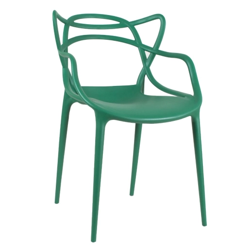 Produto Kit 2 Cadeiras de jantar Master Allegra Design Moderno em Polipropileno - Verde escuro