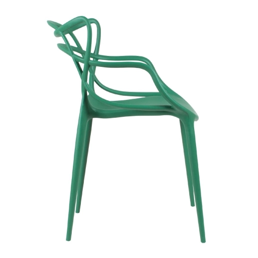 Produto Kit 2 Cadeiras de jantar Master Allegra Design Moderno em Polipropileno - Verde escuro