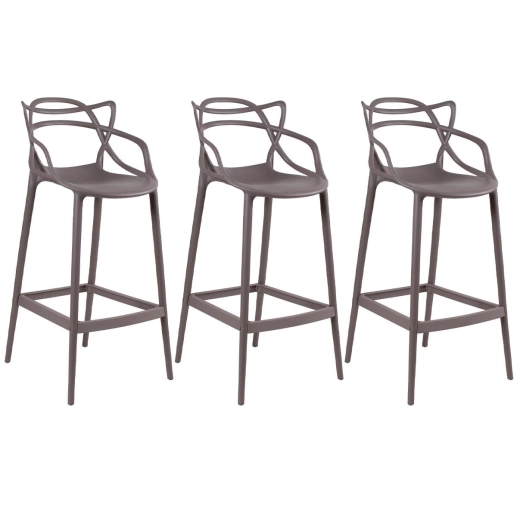 Produto Kit 3 Banquetas alta para bancada Master Allegra em Polipropileno 78 cm - Fendi
