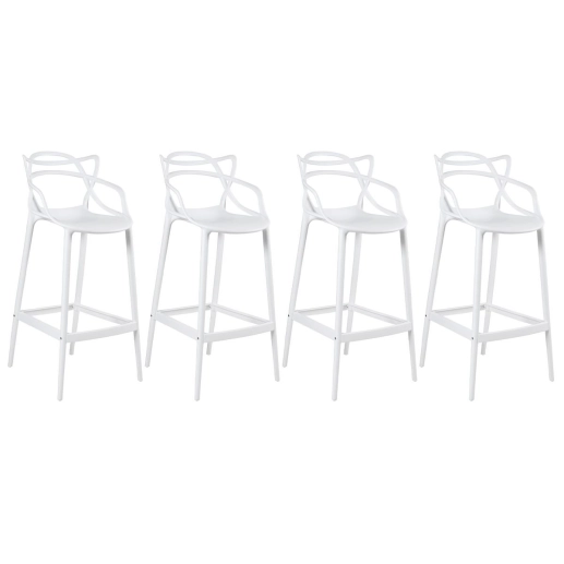 Produto Kit 4 Banquetas alta para bancada Master Allegra em Polipropileno 78 cm - Branco
