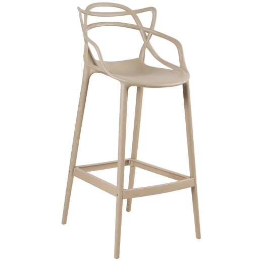 Kit 4 Banquetas alta para bancada Master Allegra em Polipropileno 78 cm - Nude Produto Kit 4 Banquetas alta para bancada Master Allegra em Polipropileno 78 cm - Nude