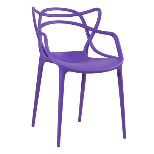 Kit 4 Cadeiras de jantar Master Allegra Design Moderno em Polipropileno - Roxo Produto Kit 4 Cadeiras de jantar Master Allegra Design Moderno em Polipropileno - Roxo